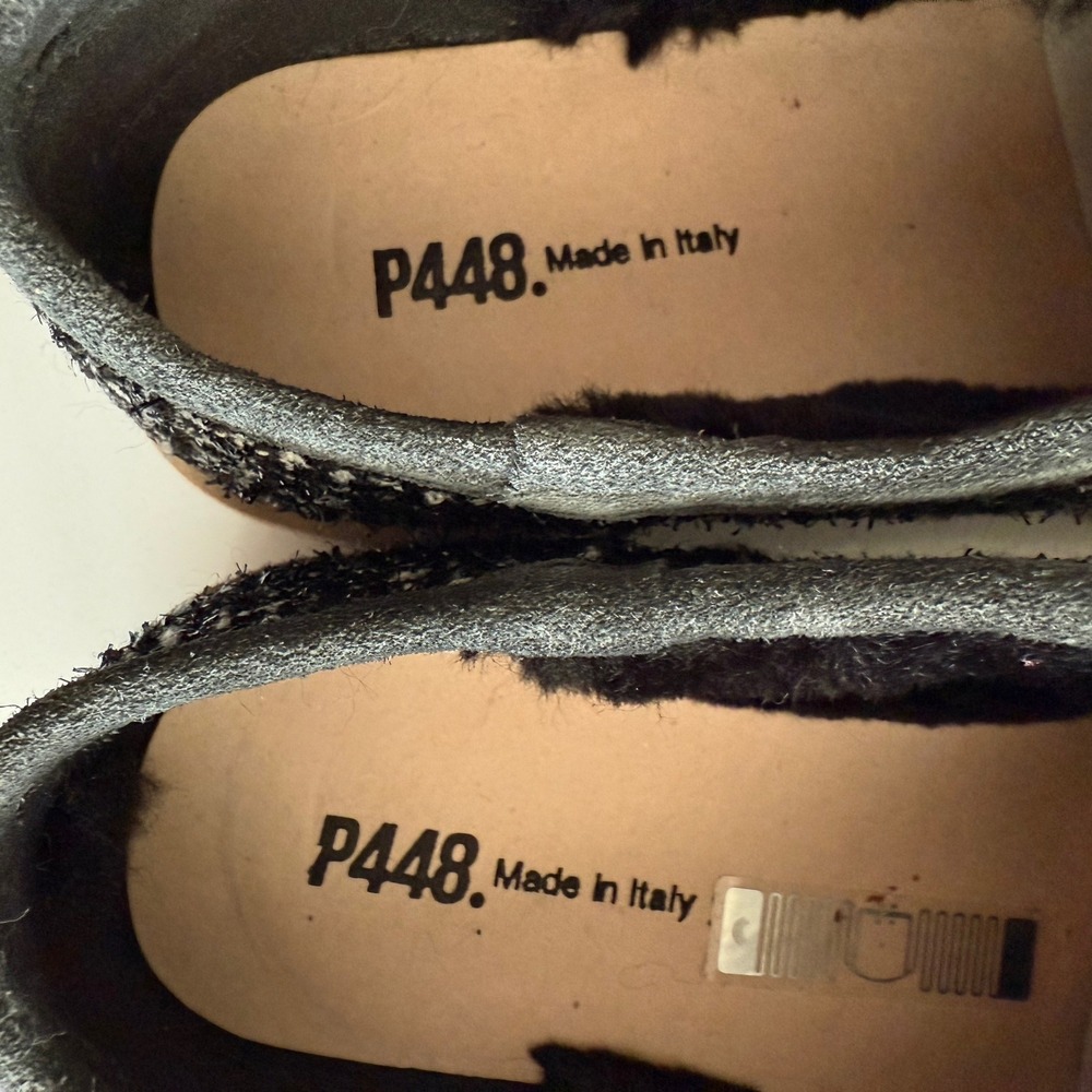 P448 Italy Bubble Shaka Slip On Gray Houndstooth Chunky Vibram Sole Shoes 7 7.5 - Picture 8 of 8